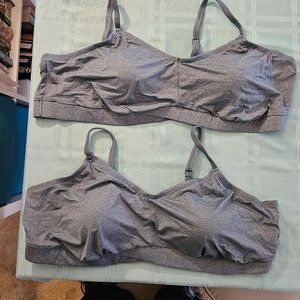 Two "Lightly Lined Heather Cross Front Bralette" - USED, size 5